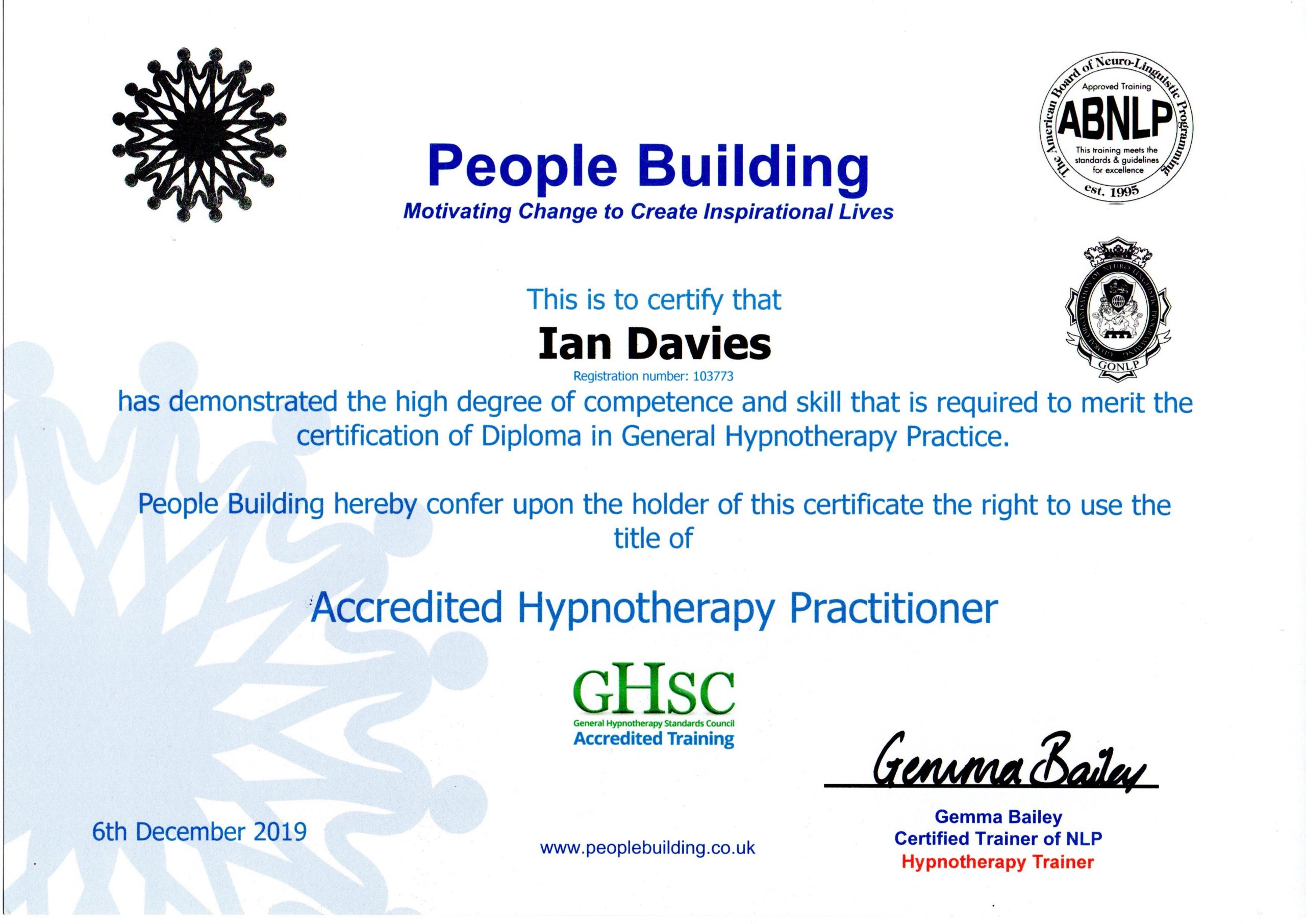 Ian Davies Aylesbury Therapy For Kids Accredited Hypnotherapy Practitioner